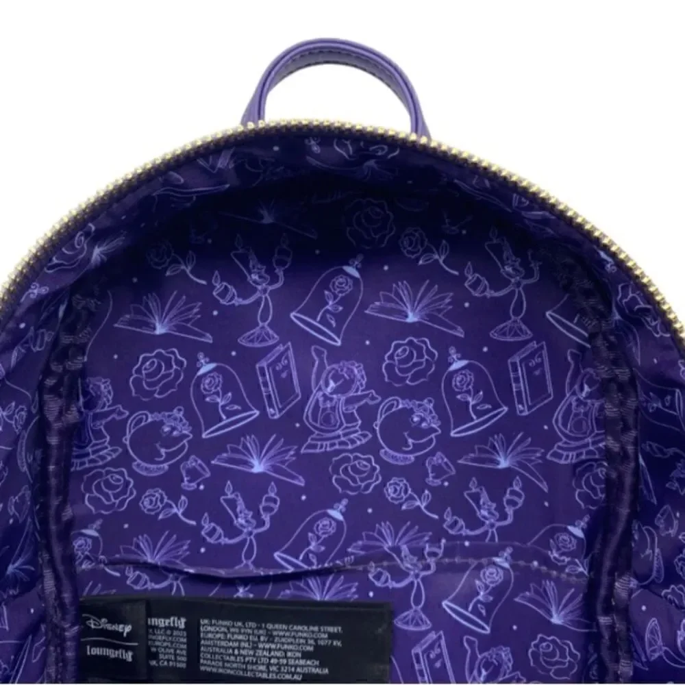 🥀🌹Loungefly Beauty and the beast Triple Pocket Exclusive Mini Backpack